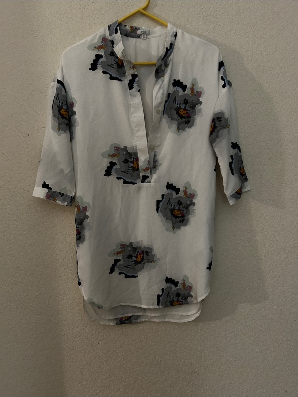 Tavik White Floral Print Mini Shirt Dress